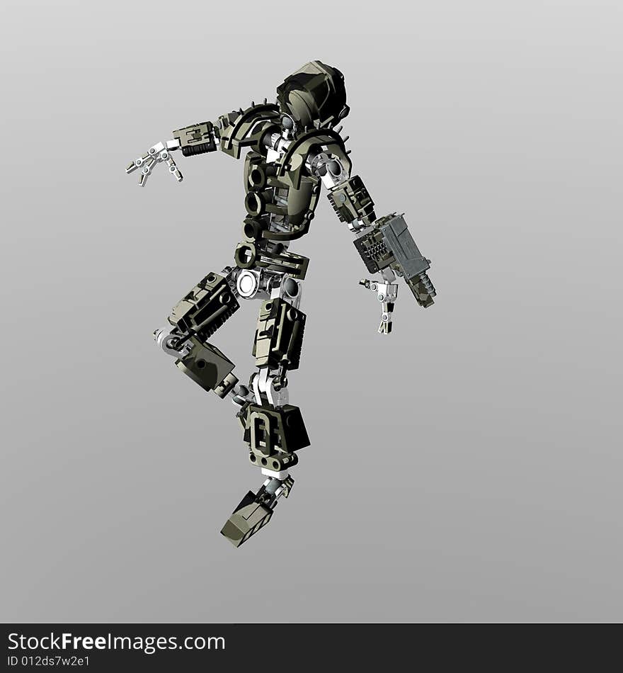 A 3d render of futuristic robot