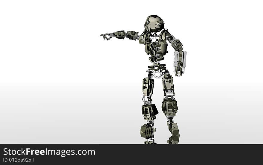 A 3d render of futuristic robot