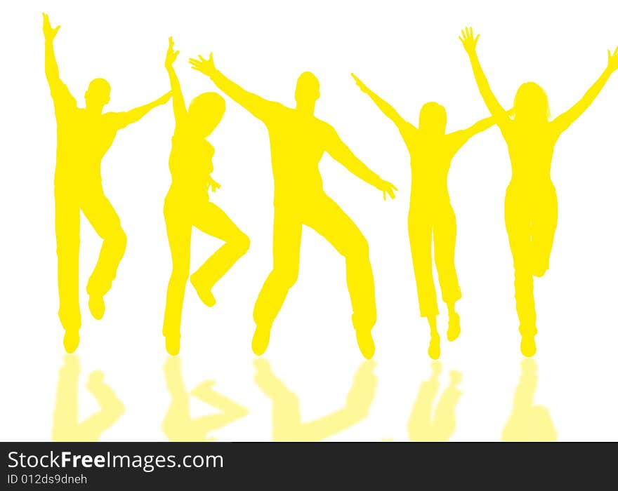 People group jumping for happiness and joy. People group jumping for happiness and joy