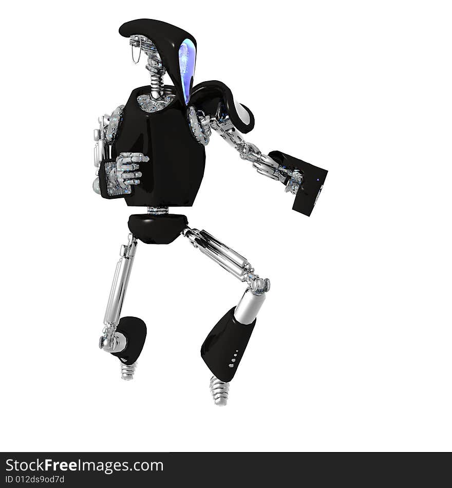 A 3d render of futuristic robot