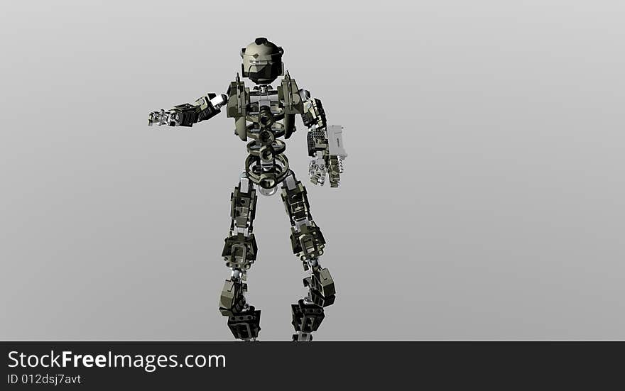 A 3d render of futuristic robot