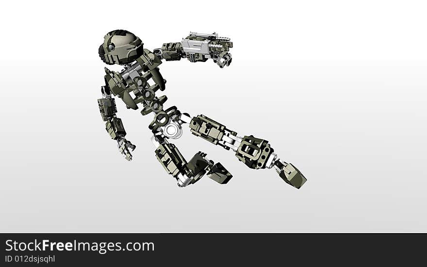 A 3d render of futuristic robot