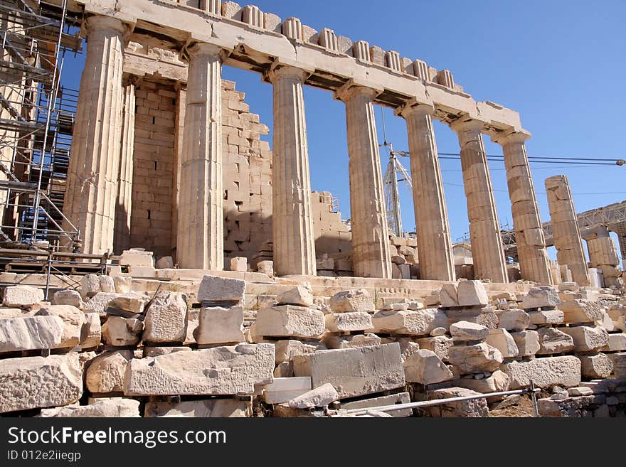 Details of Parthenon, Acropolis in Athens � Greece