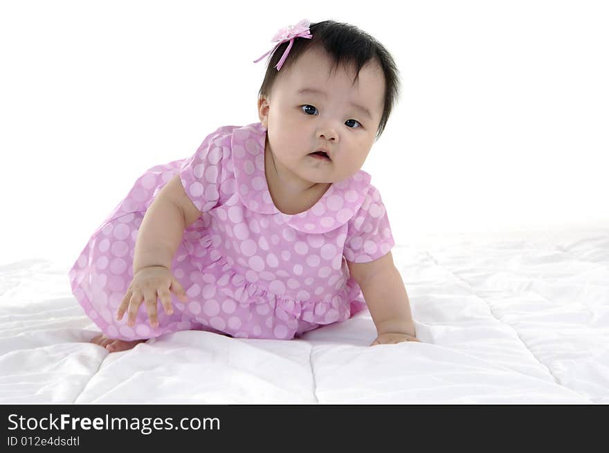 Cute Asian baby, smiling and happy. Cute Asian baby, smiling and happy