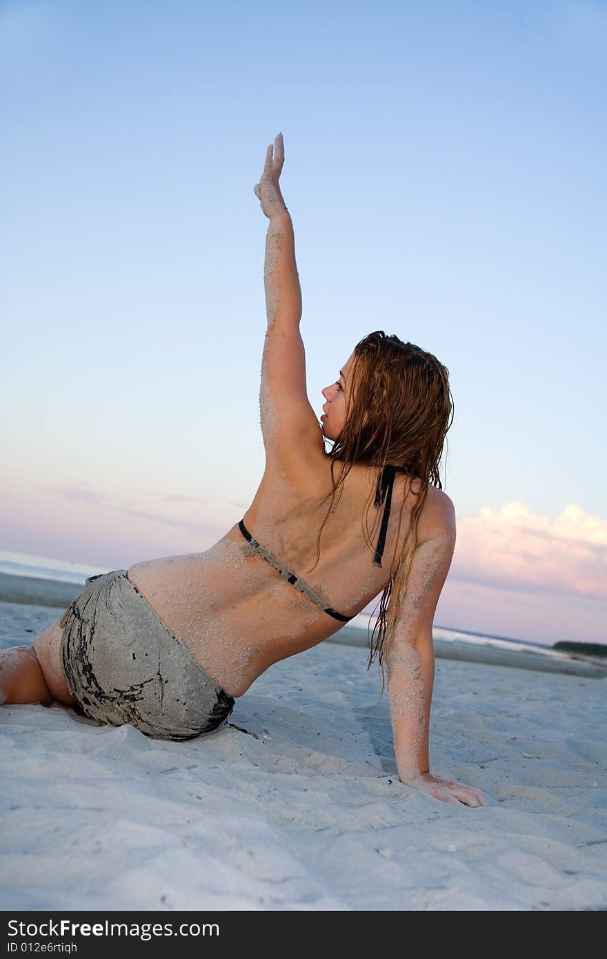 The Fine Girl On A Beach