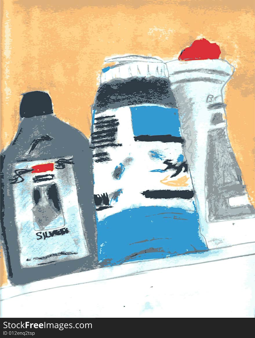 Artist Paint Bottles