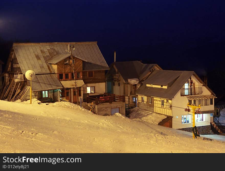 Ski resort in the Carpathians, Romania