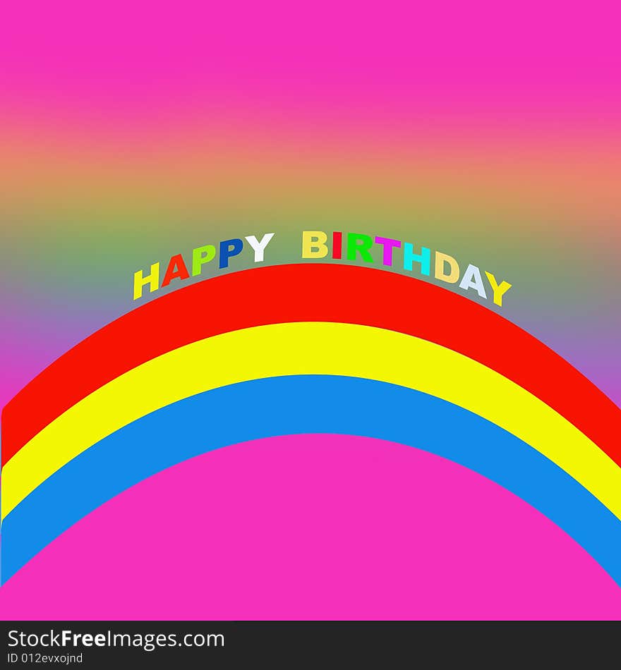 Happy birthday and rainbow