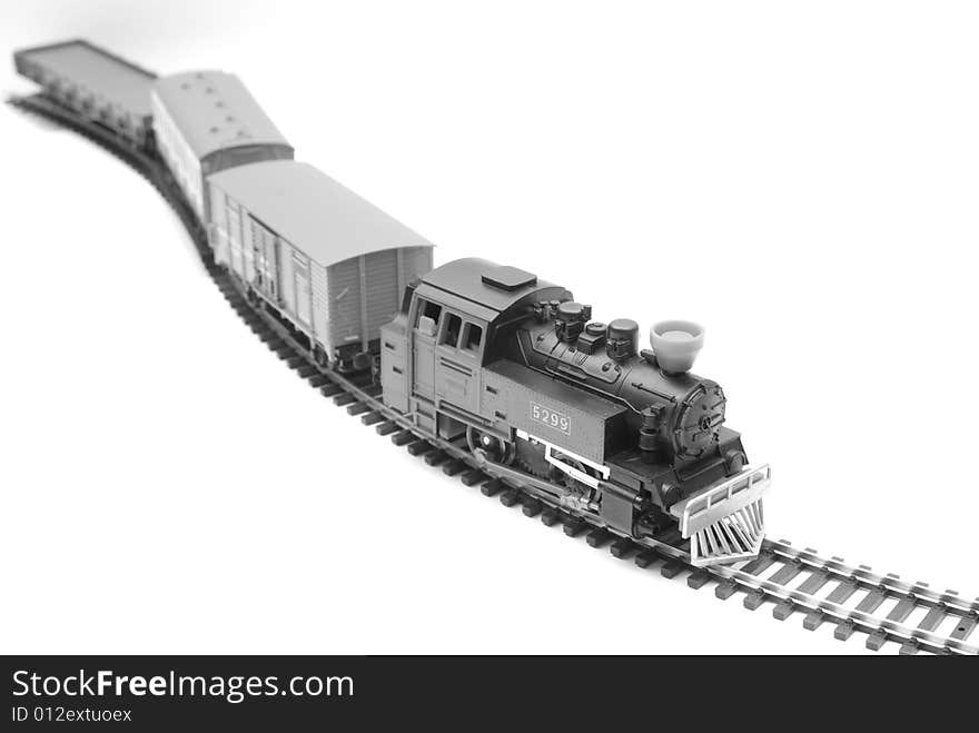 Model of the railway on white background