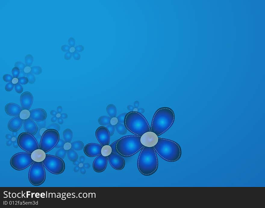 A flowers in a blue background. A flowers in a blue background.