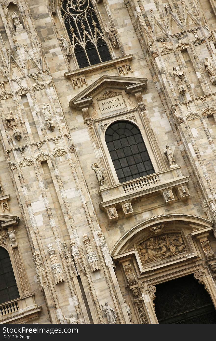 Detail from Milan's grand cathedral - Piazza del Duomo