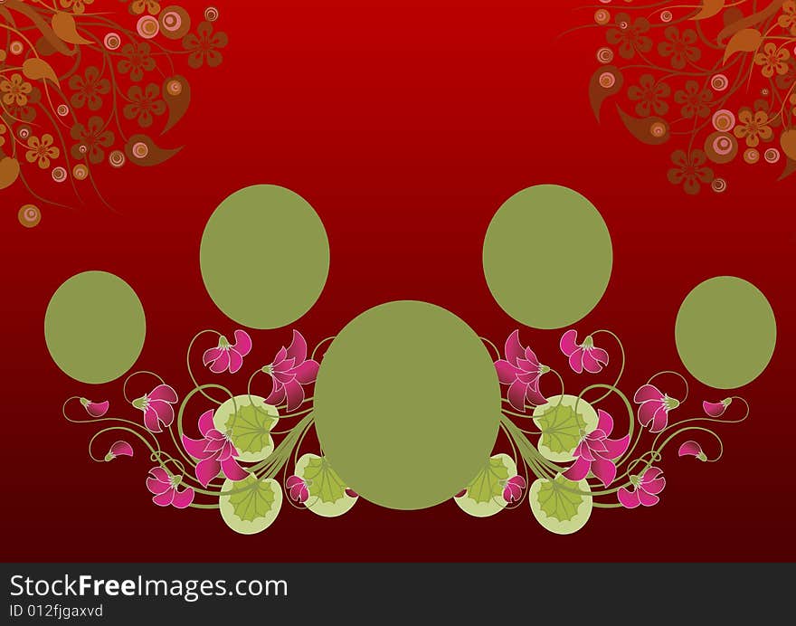 Floral redbackground