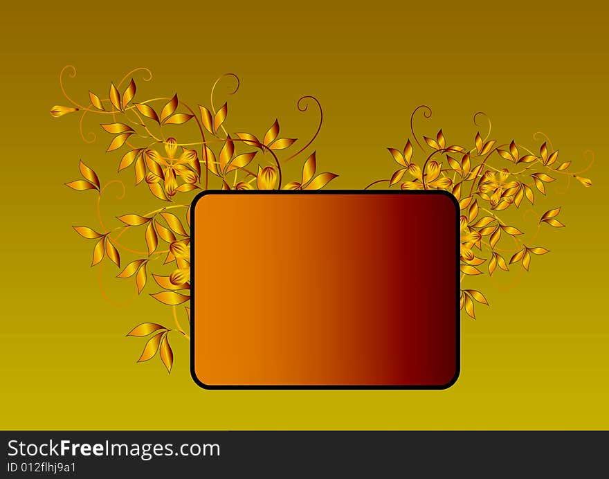 abstract floral frame in gradient background