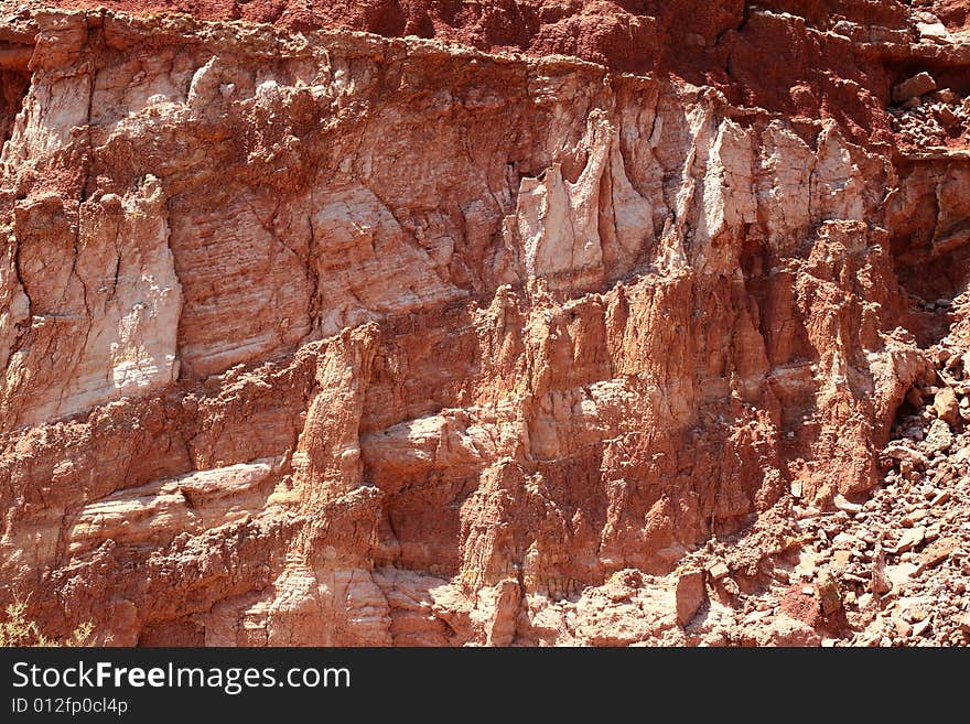 Sedimentary layers are exposed in this Texas canyon