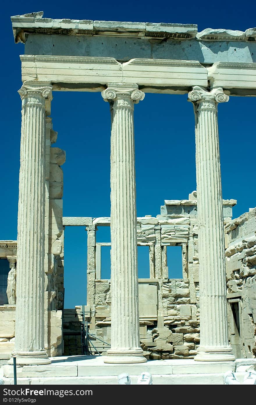 The Erechtheum, located at the Acropolis of Athens. The Erechtheum, located at the Acropolis of Athens