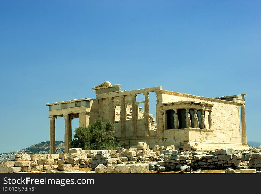 The Erechtheum, located at the Acropolis of Athens