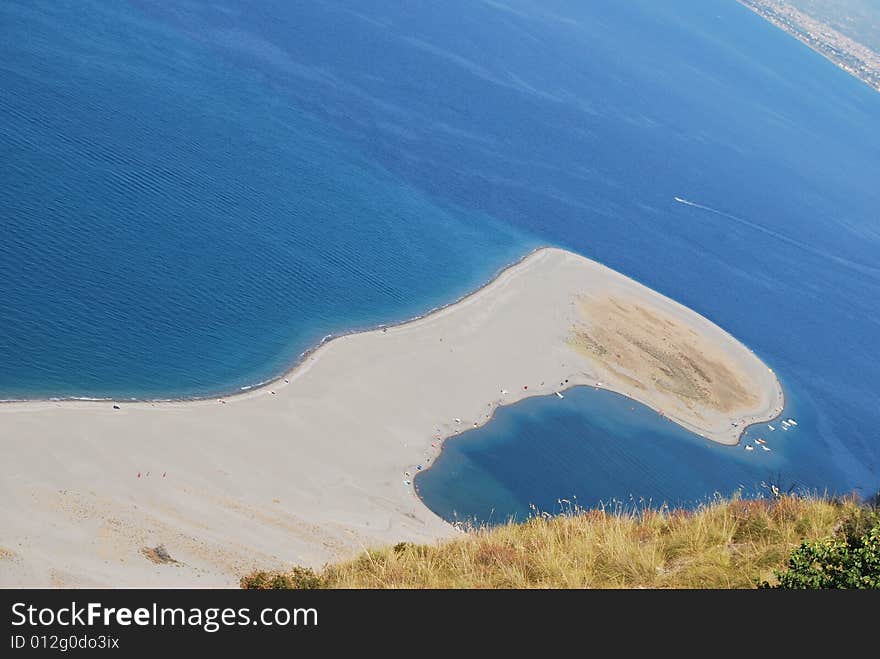 The beach of Marinello in Sicily. The beach of Marinello in Sicily