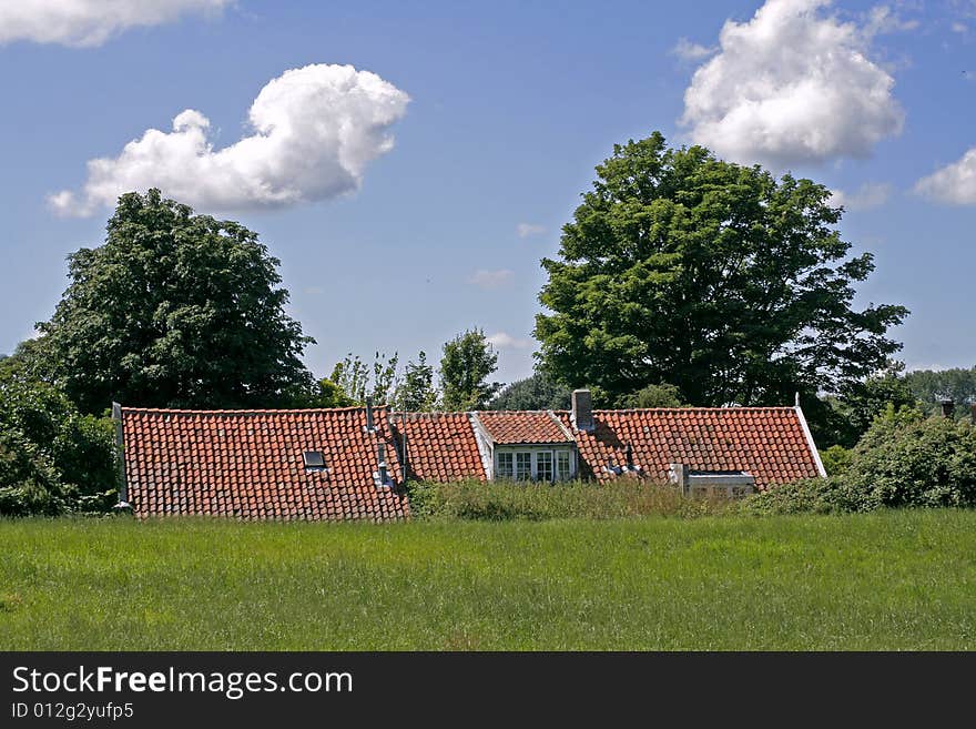 A roof of an old house. A roof of an old house