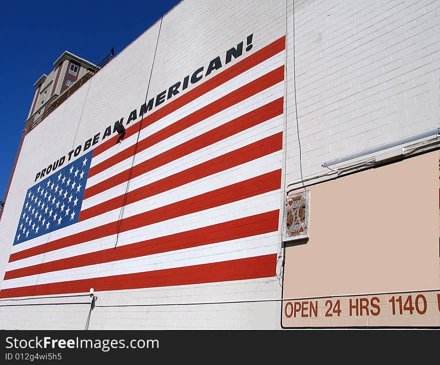 US Flag With Slogan Proud To Be American