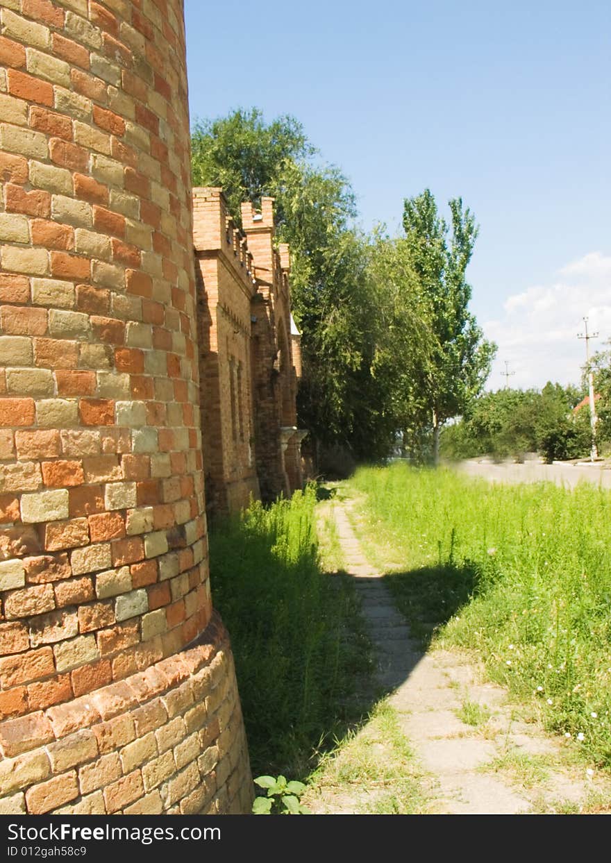 Tower and walls of age-old lock. Tower and walls of age-old lock