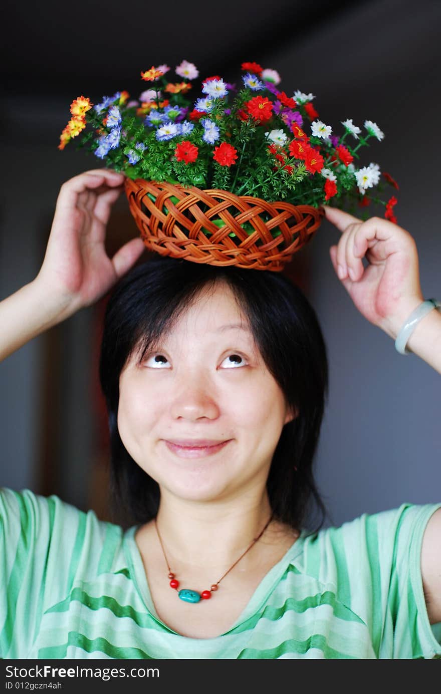 A Girl With Flowers