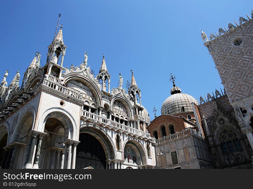 Historic buildings - typical landmarks of Venice, Italy. Historic buildings - typical landmarks of Venice, Italy.