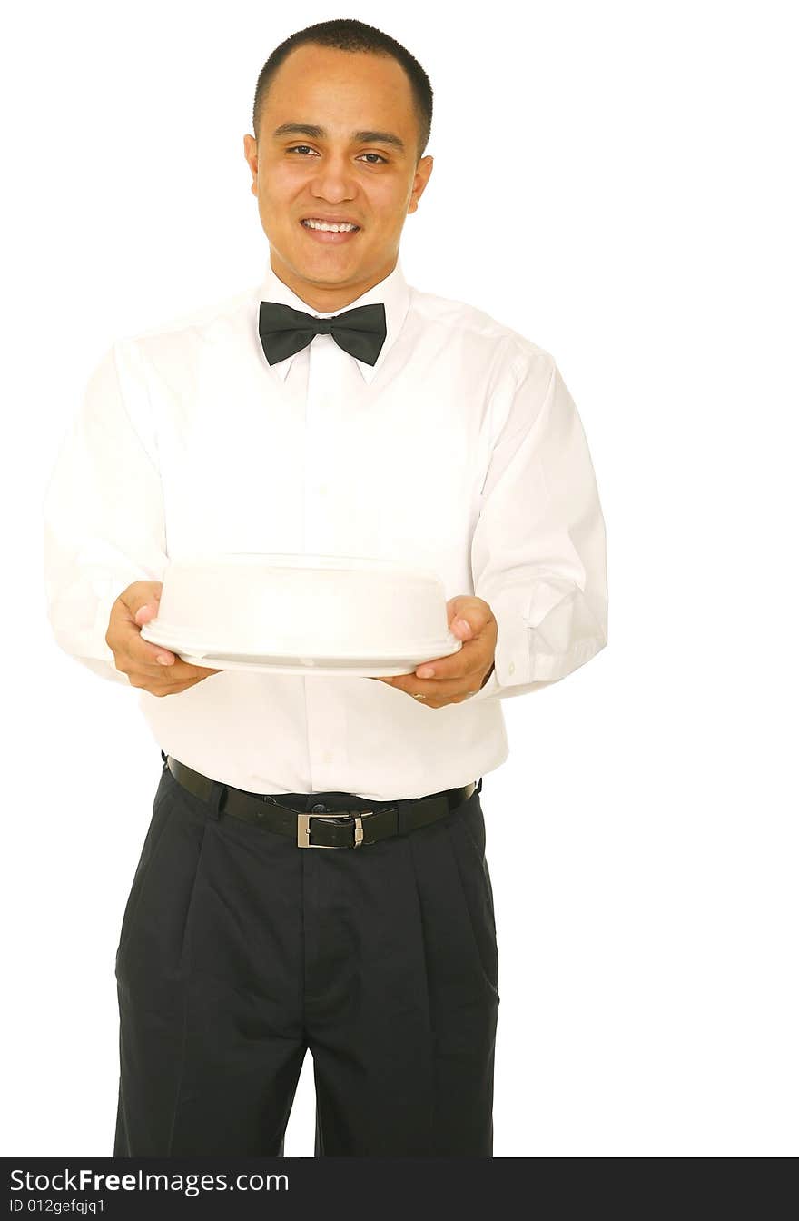 Waiter Holding Food