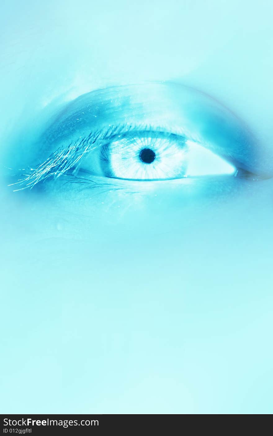 Close view of view in blue with blue background. Close view of view in blue with blue background