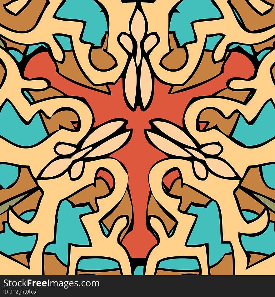 A fully scalable vector illustration of a abstract Pedestal Pattern floral design.