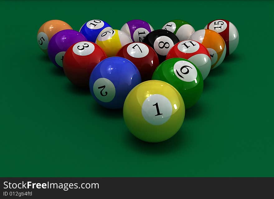 This is pool balls. Usable for catalogue or sports journals.