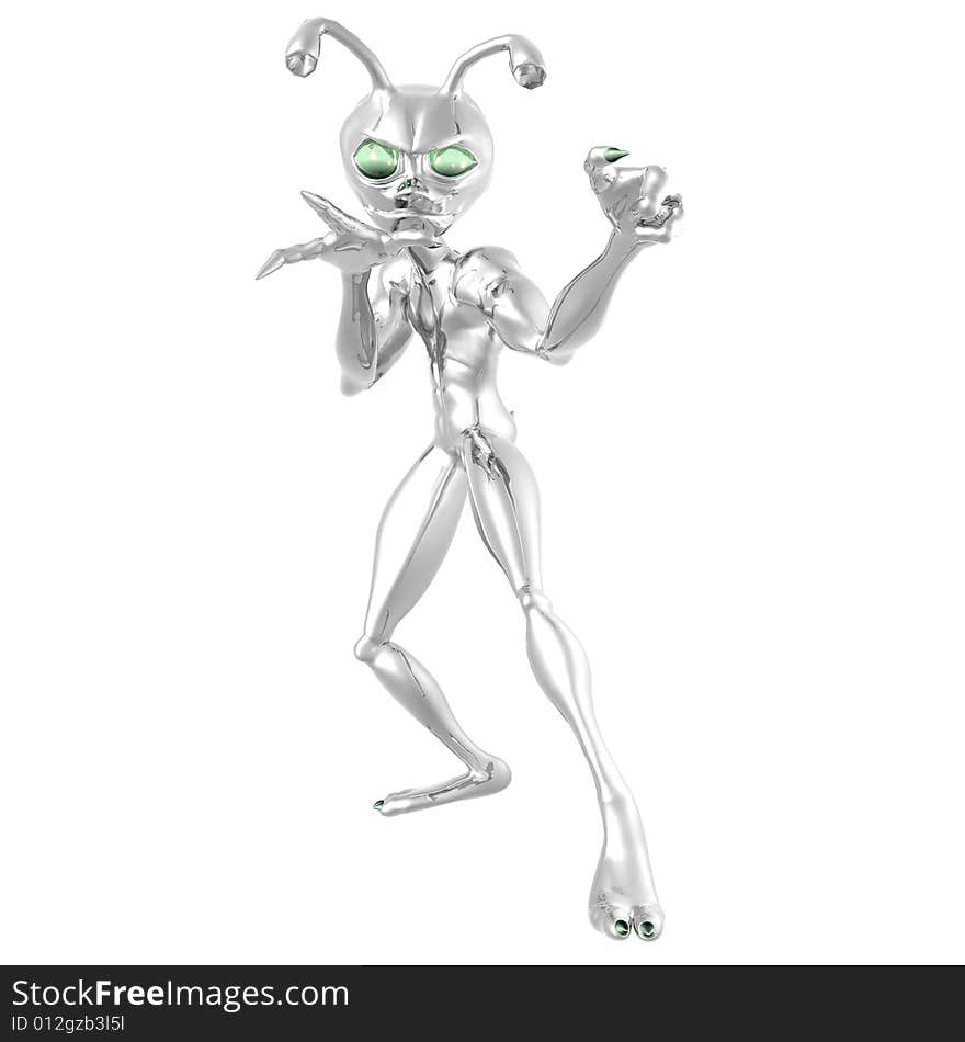 3d render of toon alien