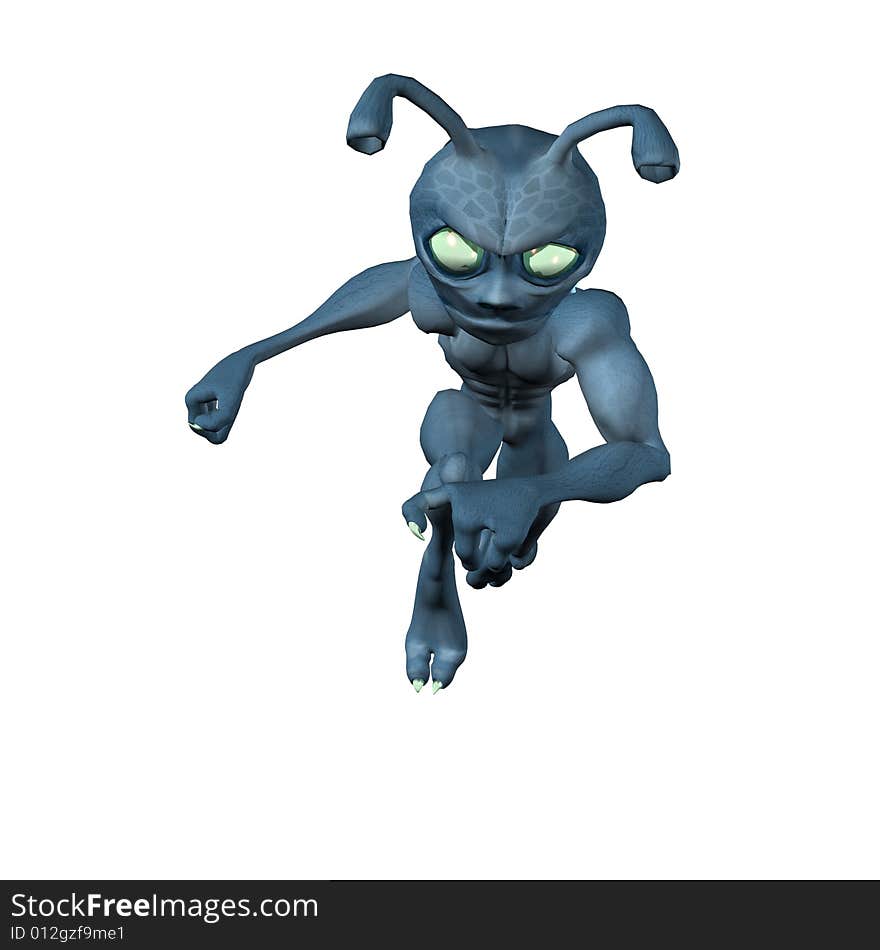 3d render of toon alien