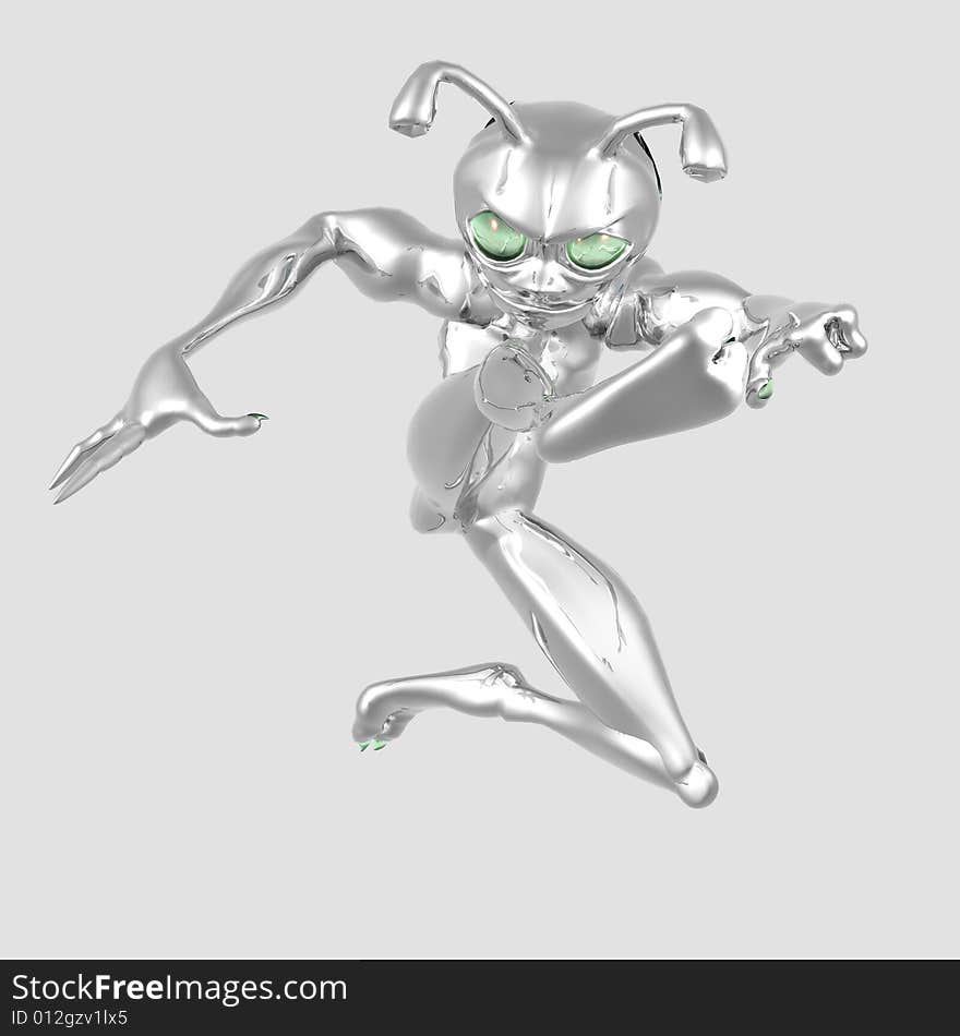 3d render of toon alien