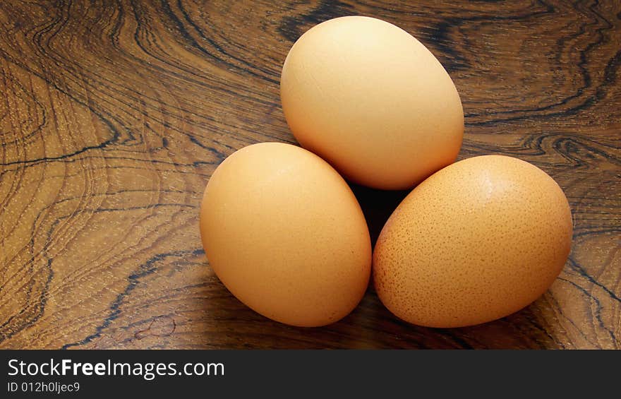 Eggs in a wooden bowl