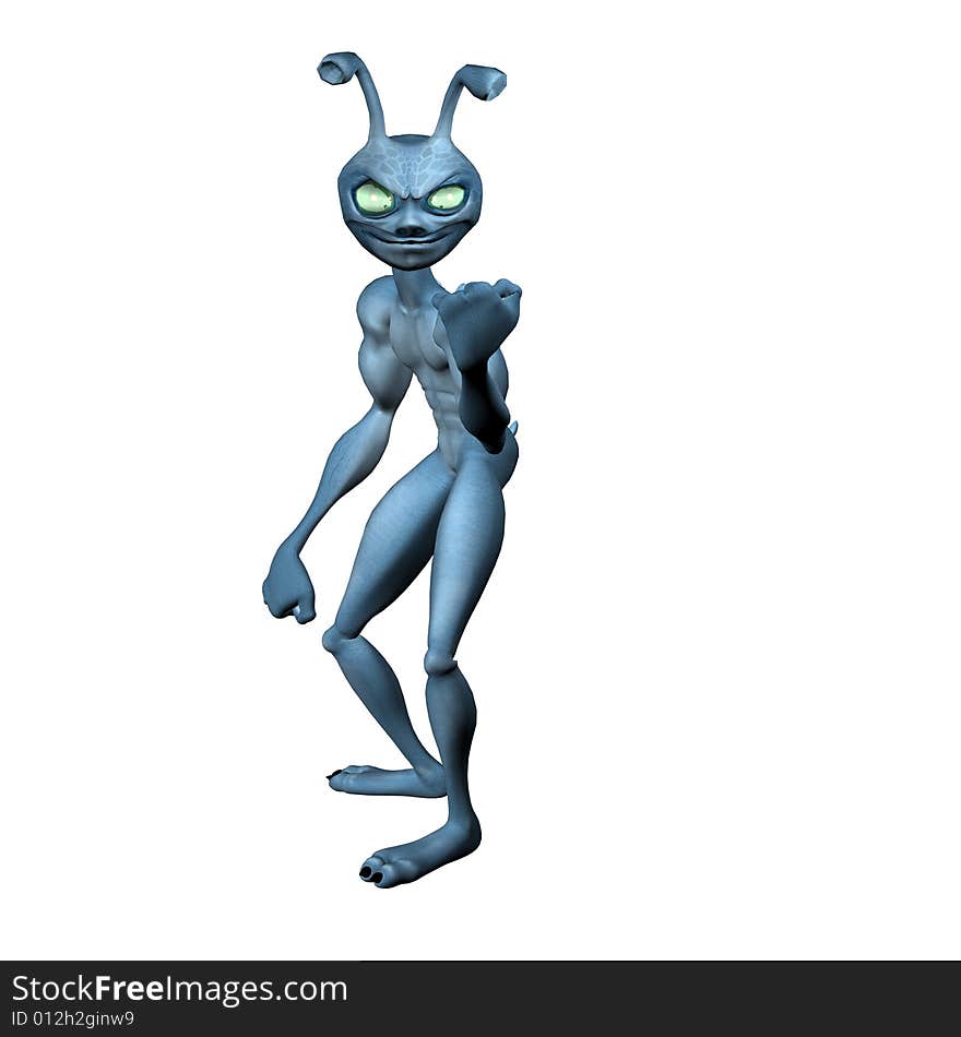 3d render of toon alien