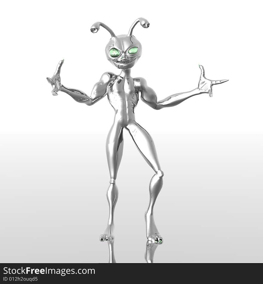 3d render of toon alien