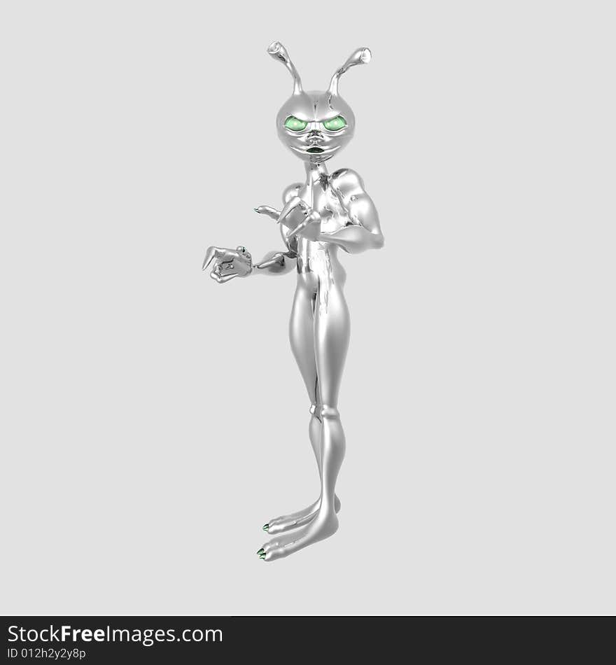 3d render of toon alien