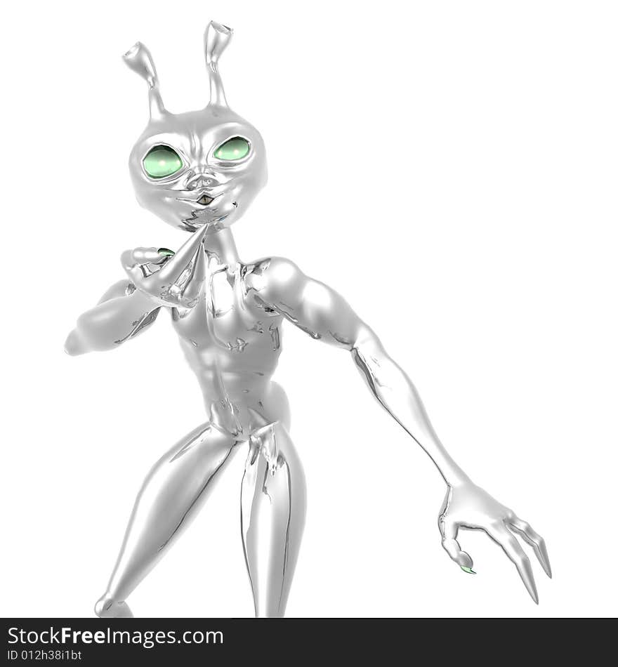 3d render of toon alien