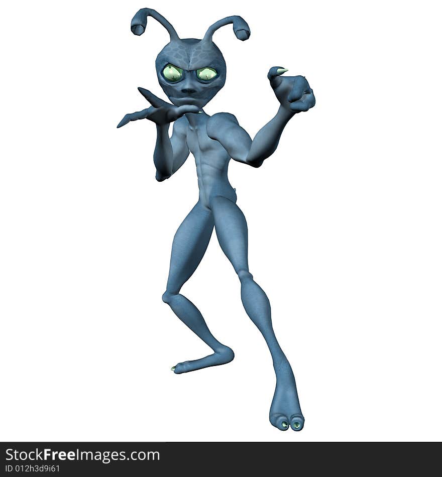 3d render of toon alien