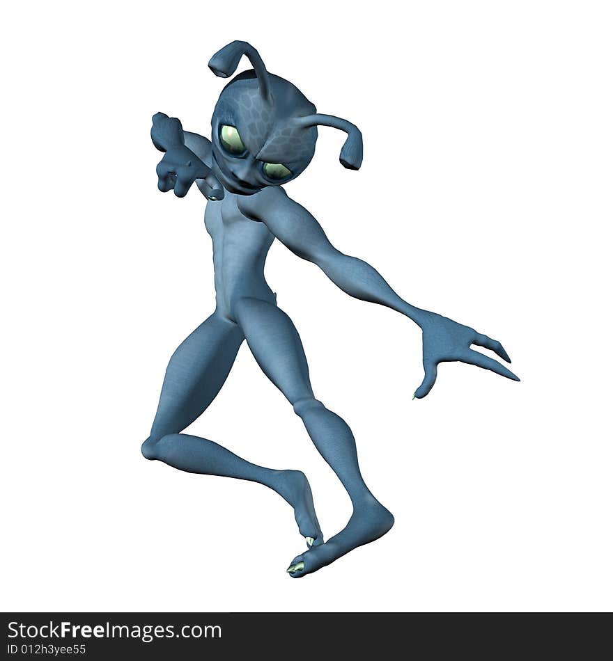 3d render of toon alien