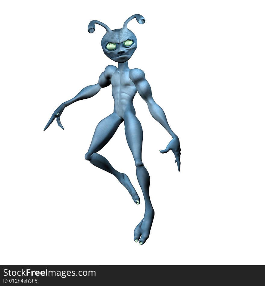 3d render of toon alien