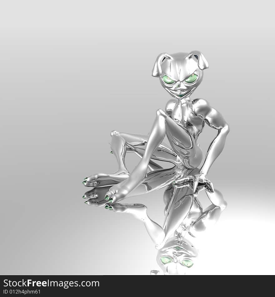 3d render of toon alien