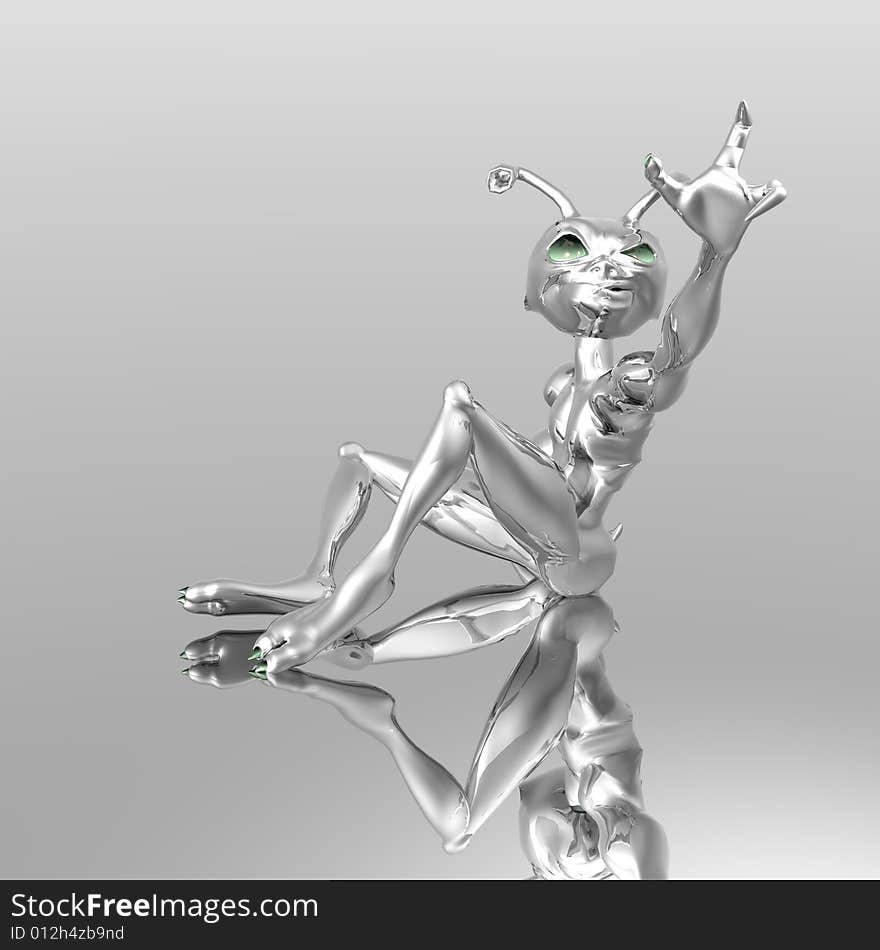 3d render of toon alien