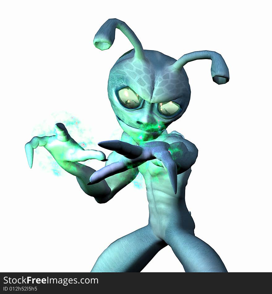 3d render of toon alien