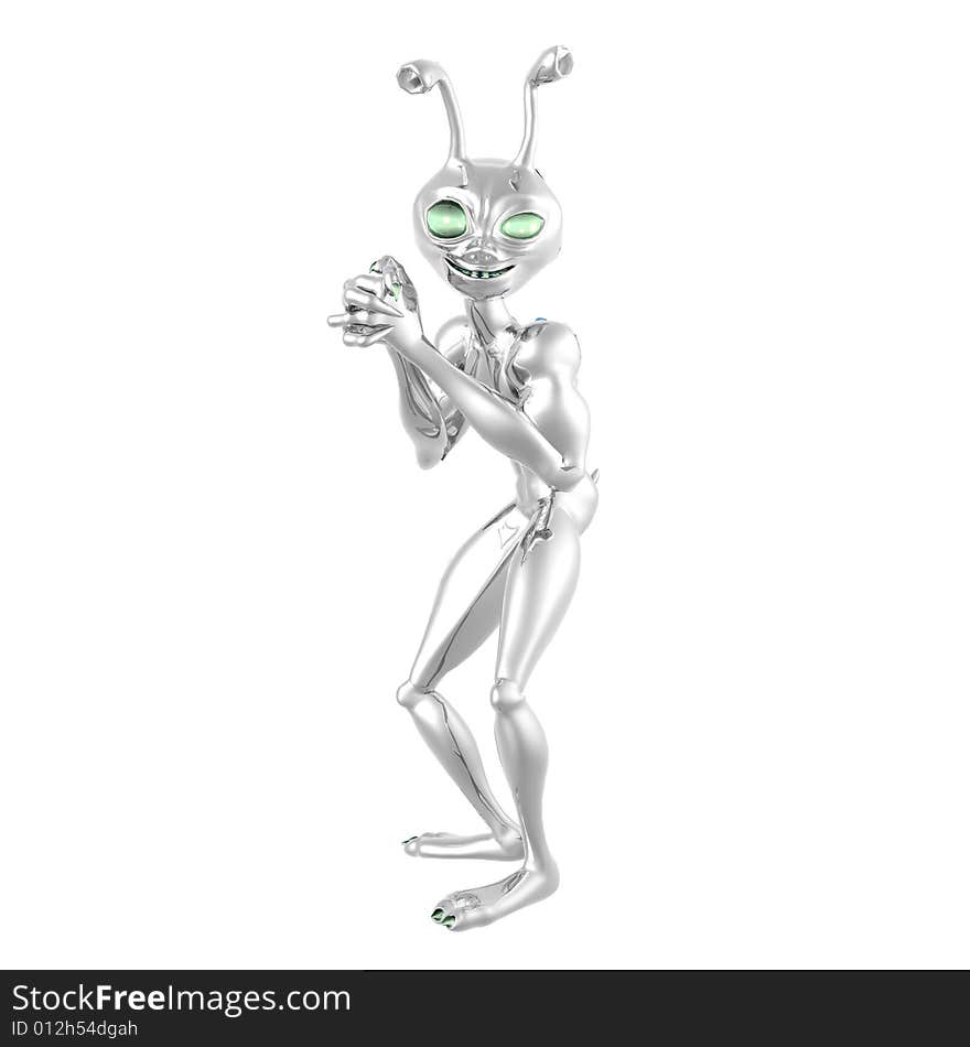 3d render of toon alien