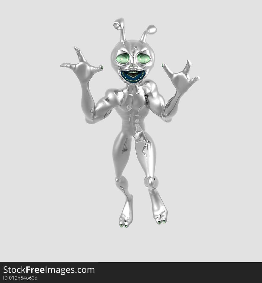 3d render of toon alien