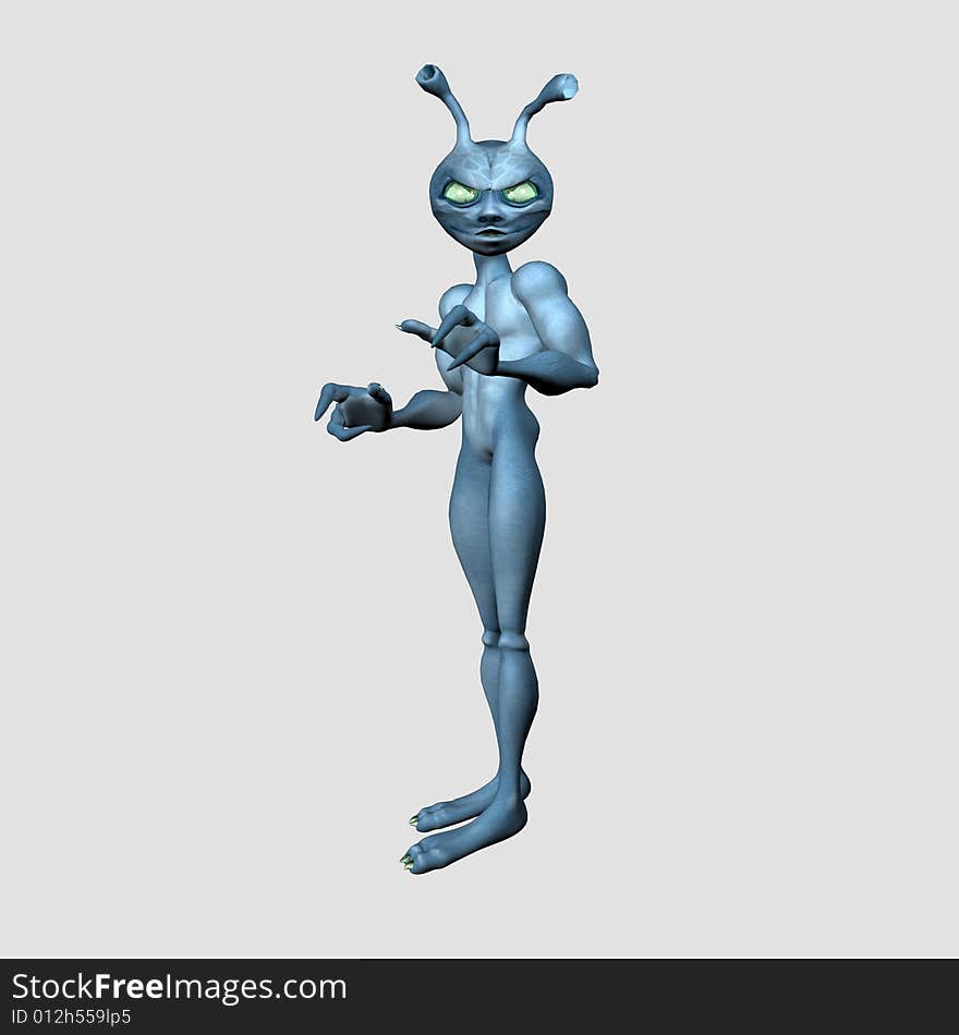 3d render of toon alien