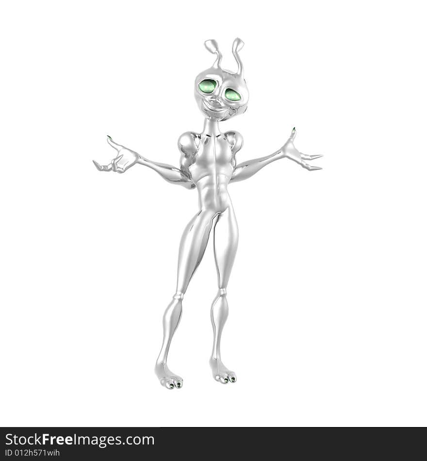 3d render of toon alien