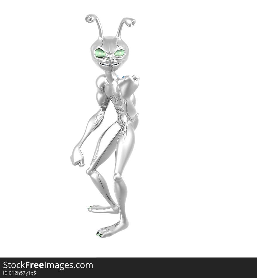 3d render of toon alien