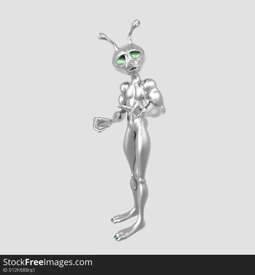 3d render of toon alien